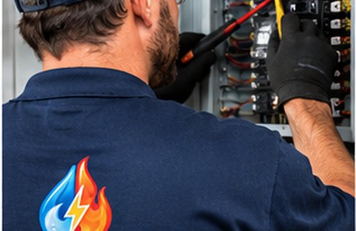 Ferguson electrician wiring a breaker panel