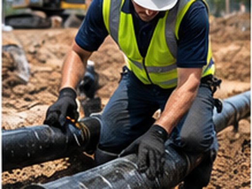 Ferguson technician performing in-house excavation for a sewer line repair